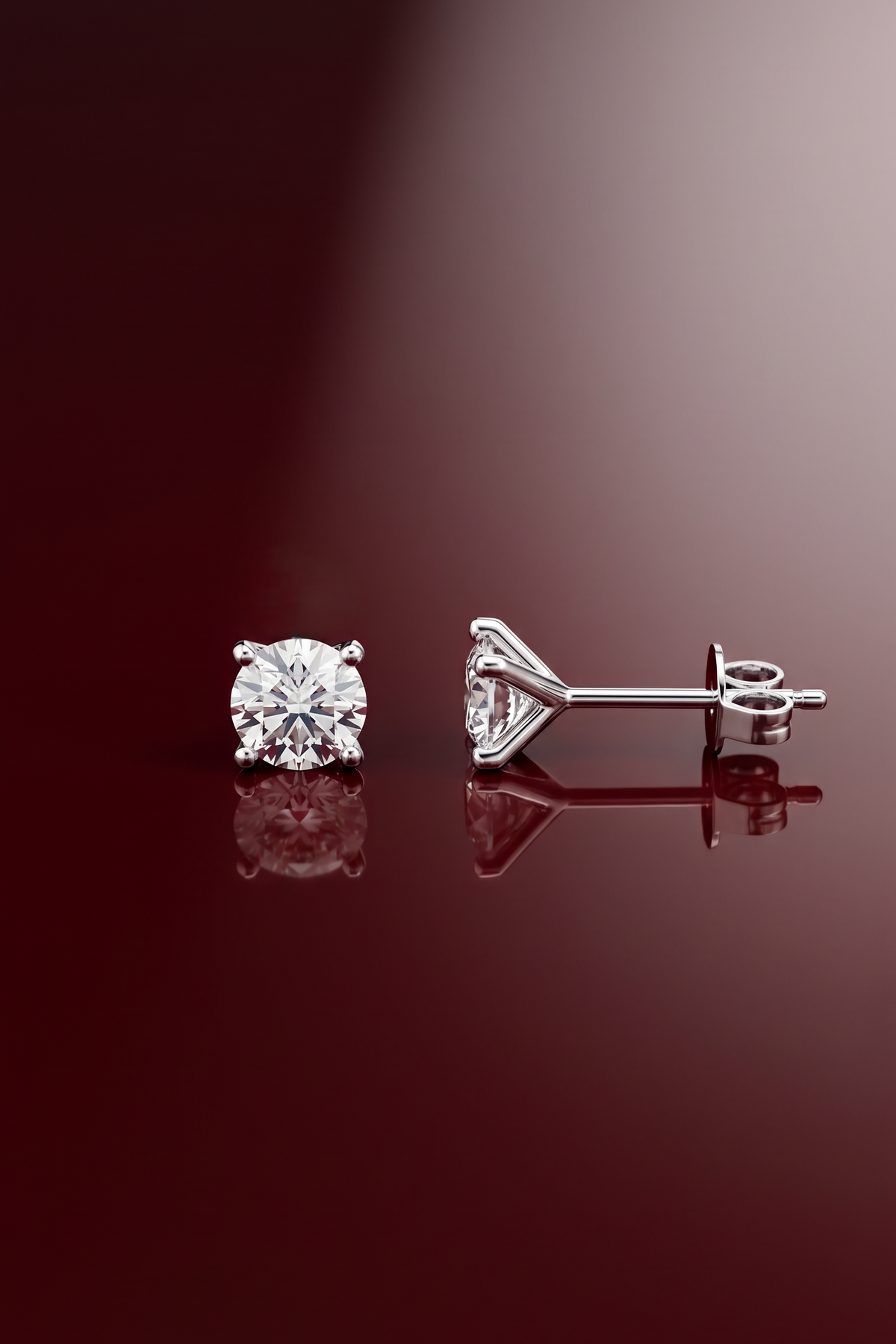 Lab Diamond White Gold Martini Setting 0.59 ctw Stud Earrings