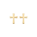 18K Yellow Gold Cross Stud Earring