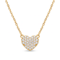 Diamond Yellow Gold Heart Chain Necklace