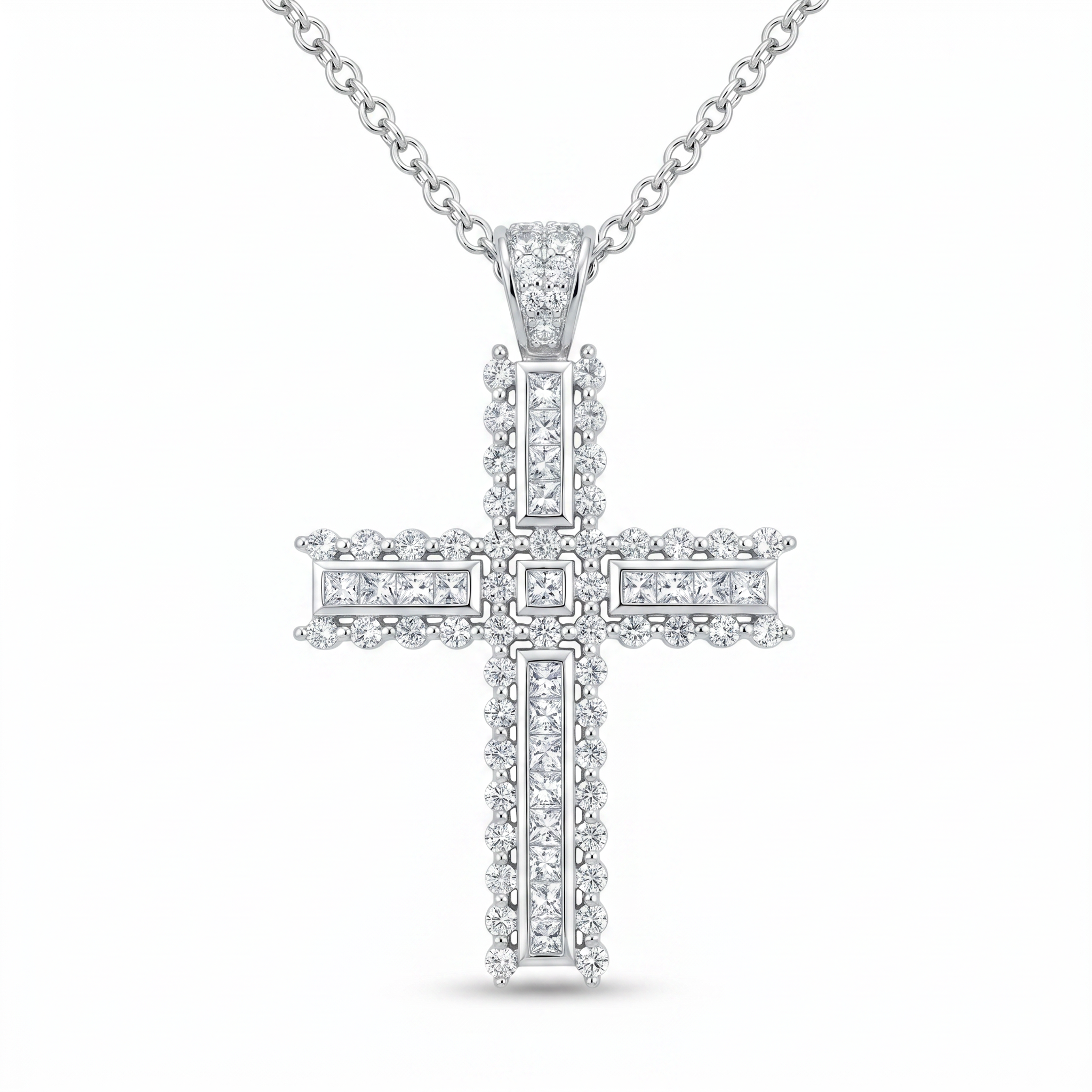 Diamond White Gold Cross Necklace