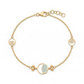 18K Yellow Gold Blue Enamel Chain Bracelet