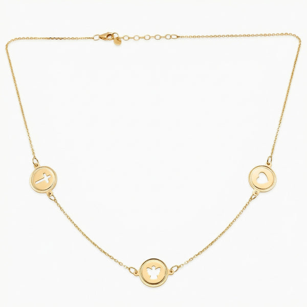18K Yellow Gold Motif Necklace