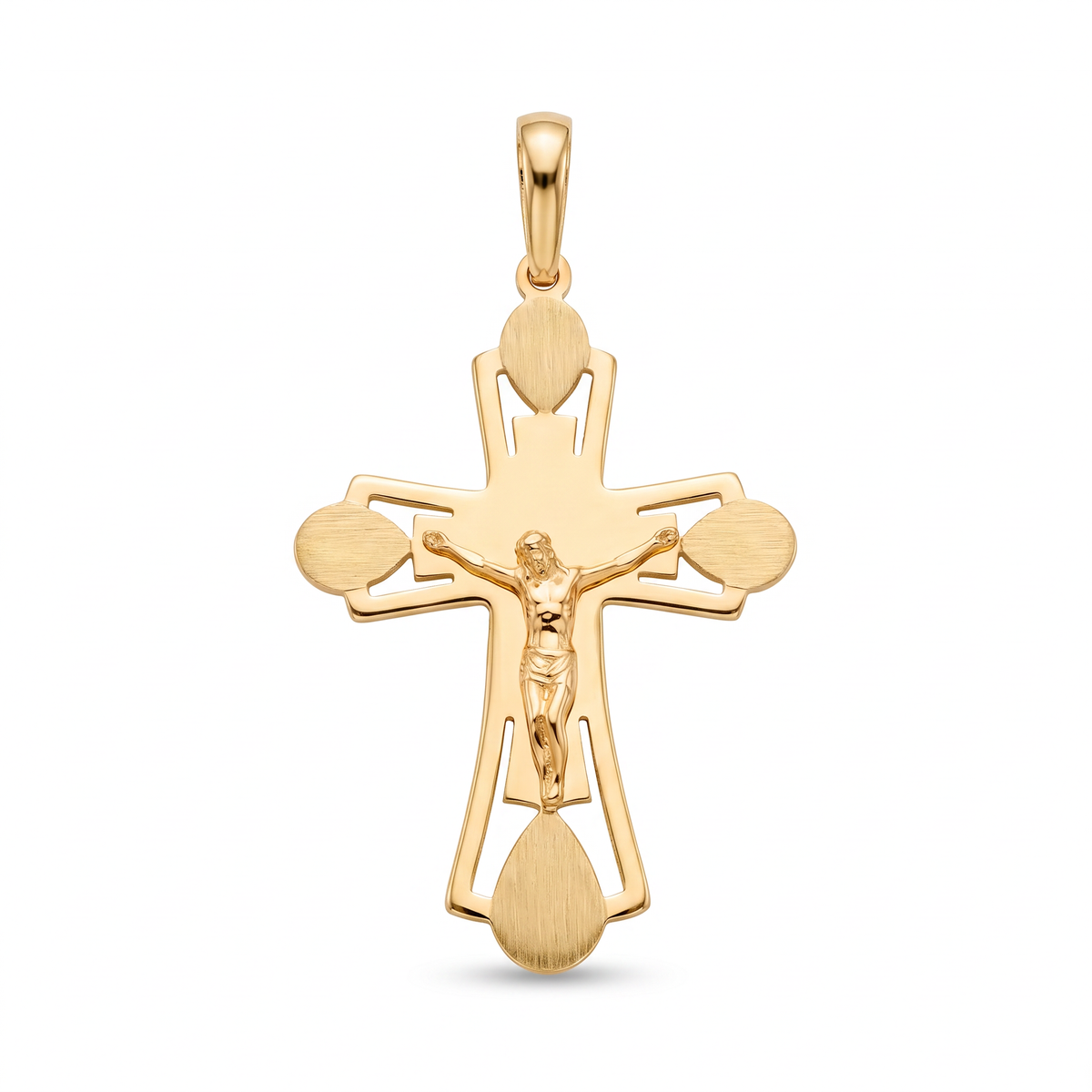 18K Yellow Gold Crucifix Pendant