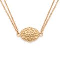 18K Yellow Gold Pendant Double Chain Necklace