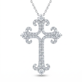 Diamond White Gold Cross Necklace
