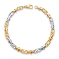 Men 18K Two Tone Gold Chain Bracelet