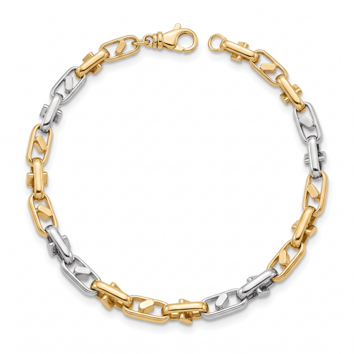 Men 18K Two Tone Gold Chain Bracelet