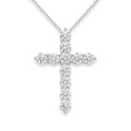 Lab Diamond White Gold Medium Cross Necklace