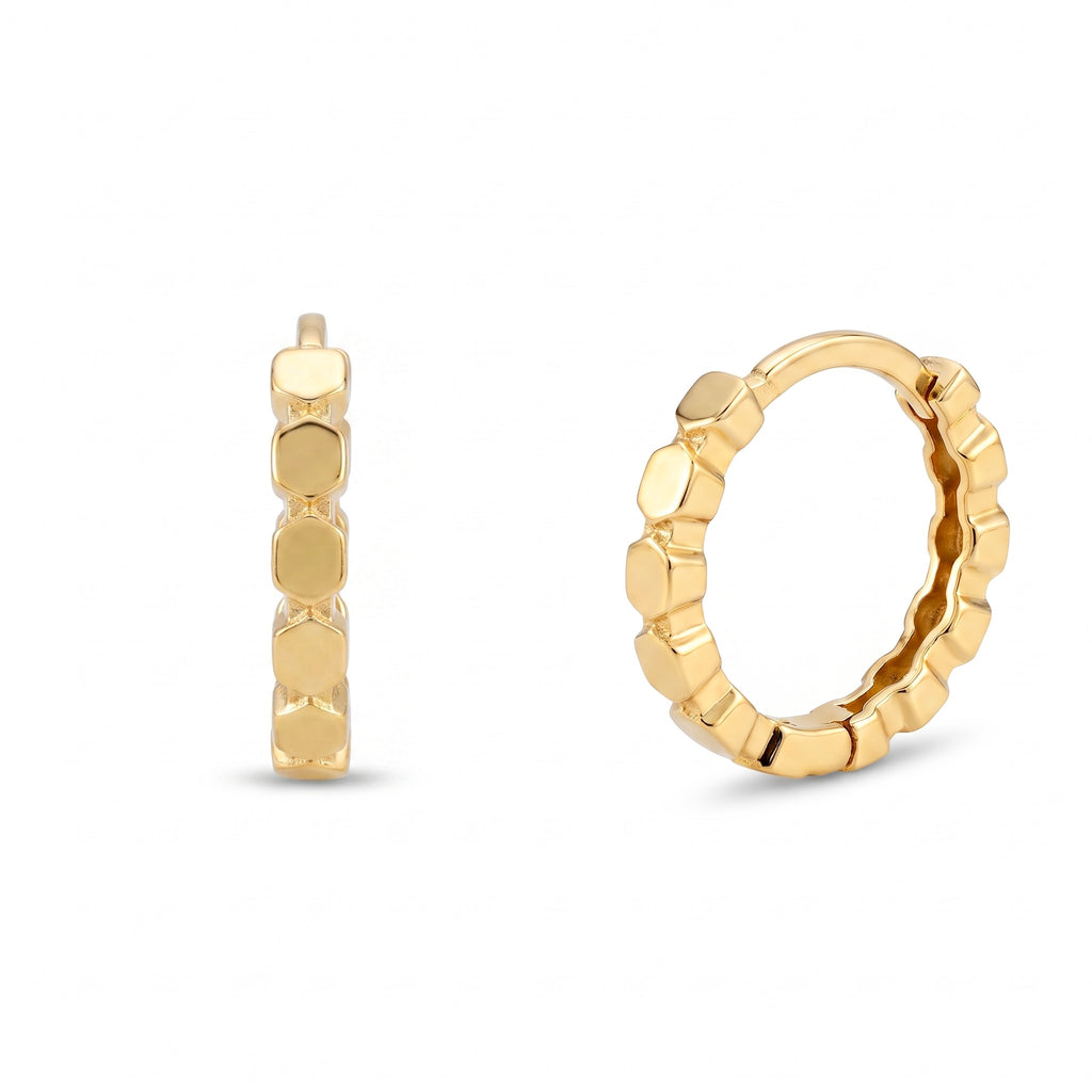 18K Yellow Gold Circle Hoop Earrings