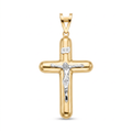 18K Two Tone Gold Crucifix Pendant