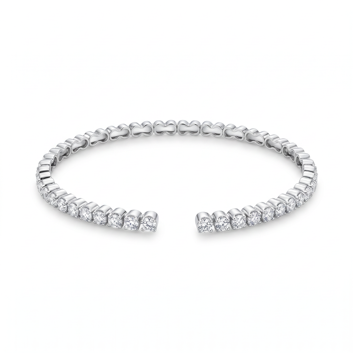 Diamond White Gold Cuff Bracelet