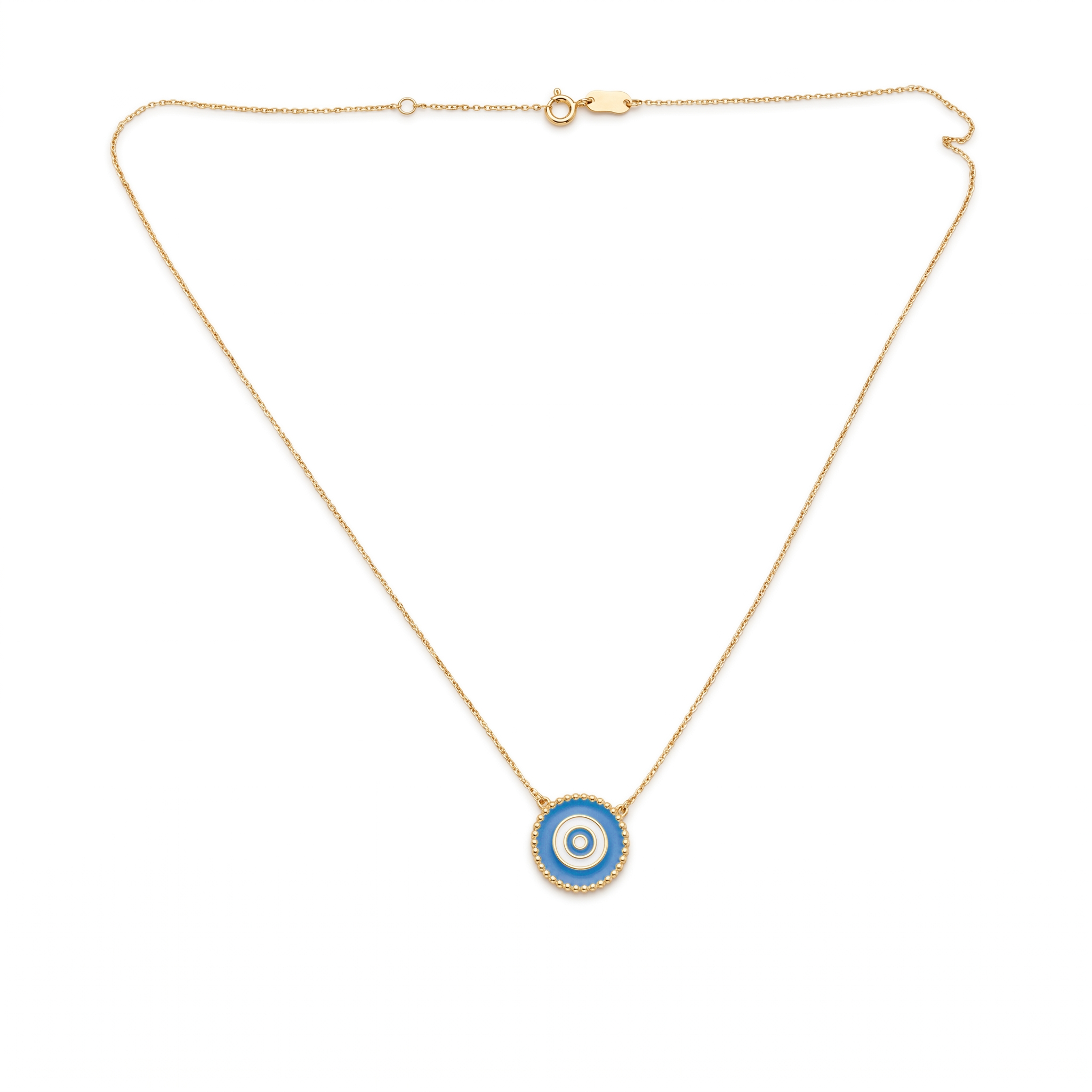 18K Yellow Gold Enamel Necklace