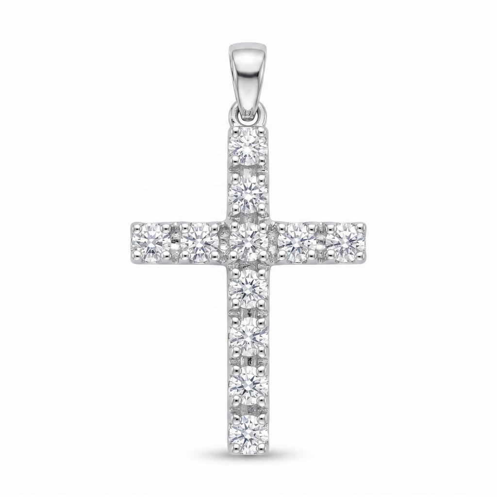 Diamond White Gold Cross Pendant