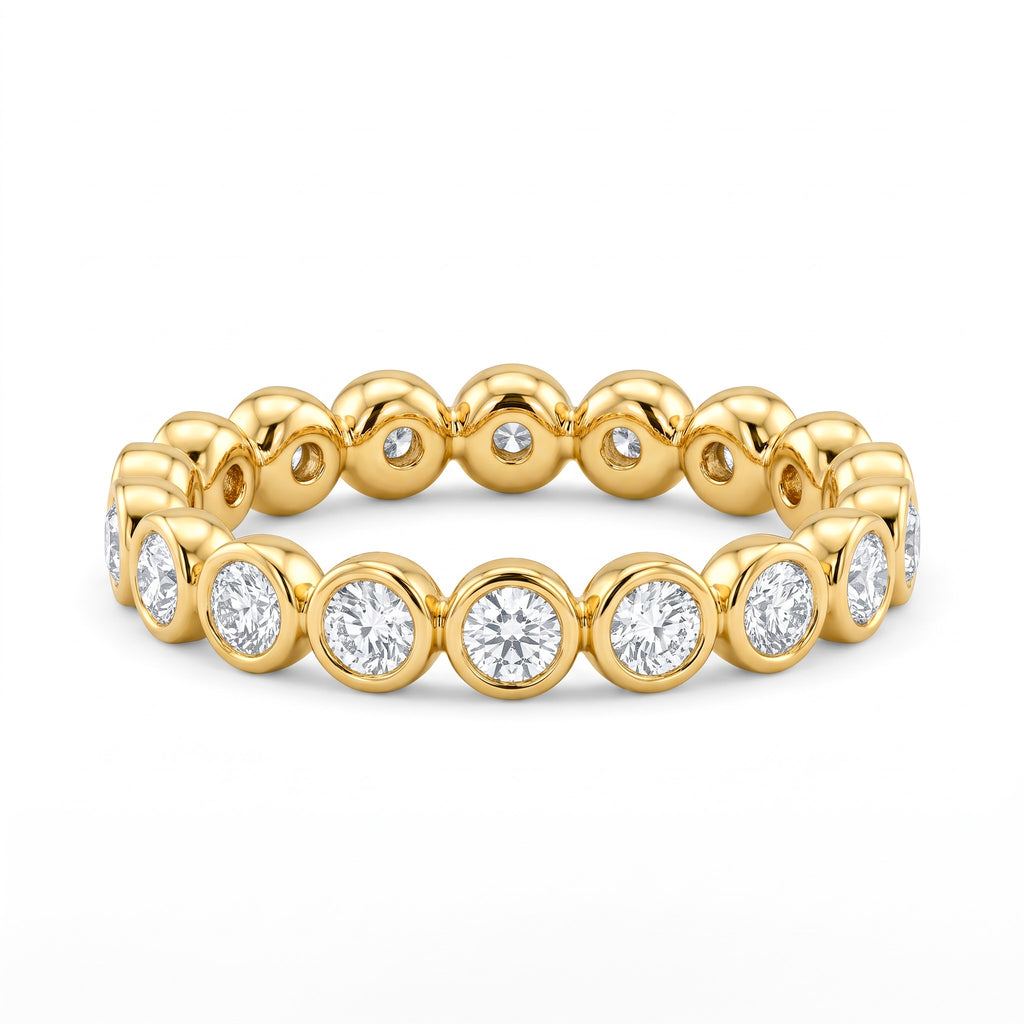 Diamond Yellow Gold Bezel Eternity Band