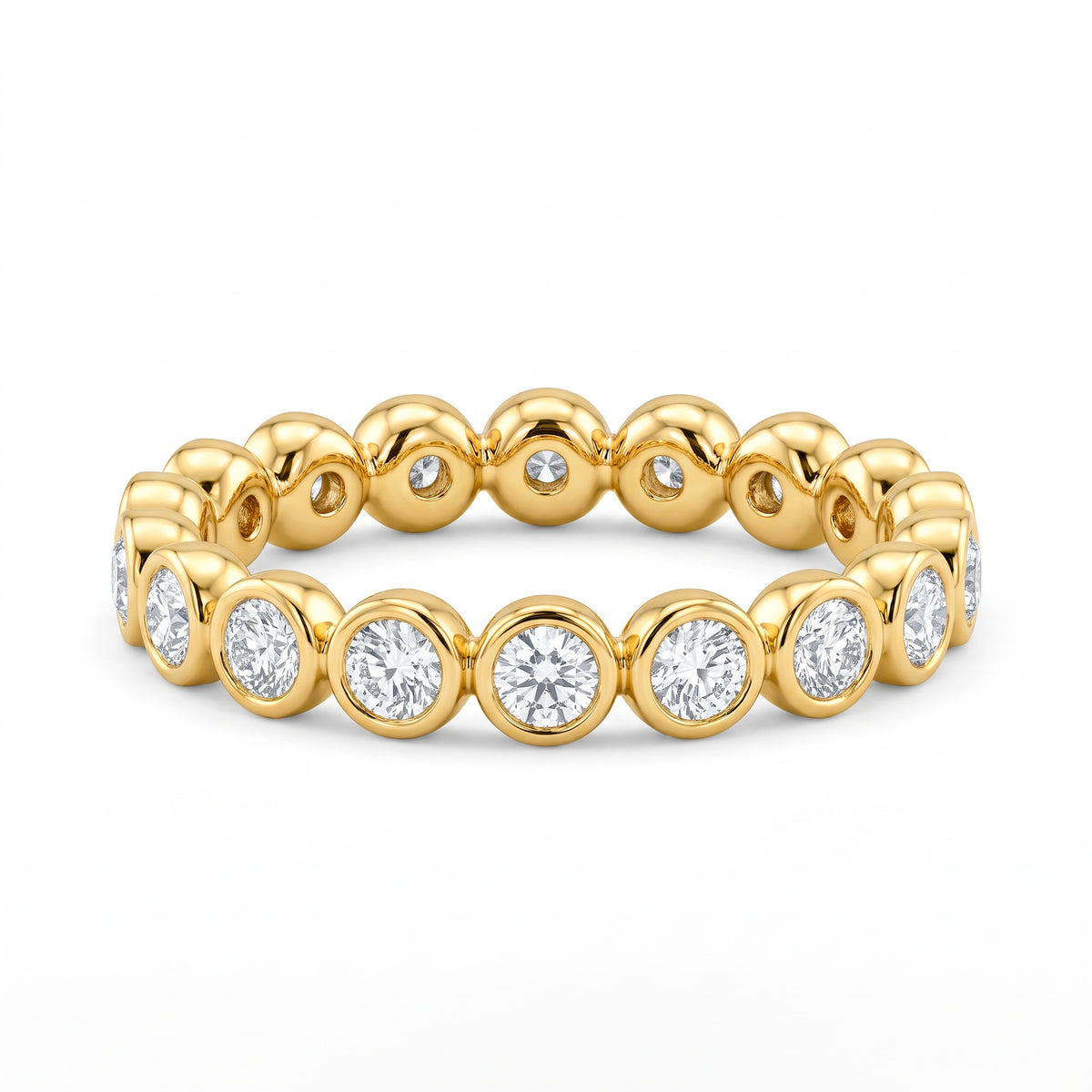 Diamond Yellow Gold Bezel Eternity Band