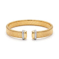 Diamond Two Tone Gold Cuff Bracelet