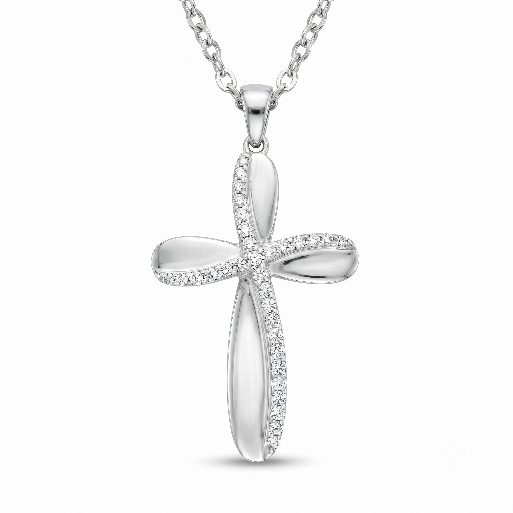 Diamond White Gold Cross Necklace