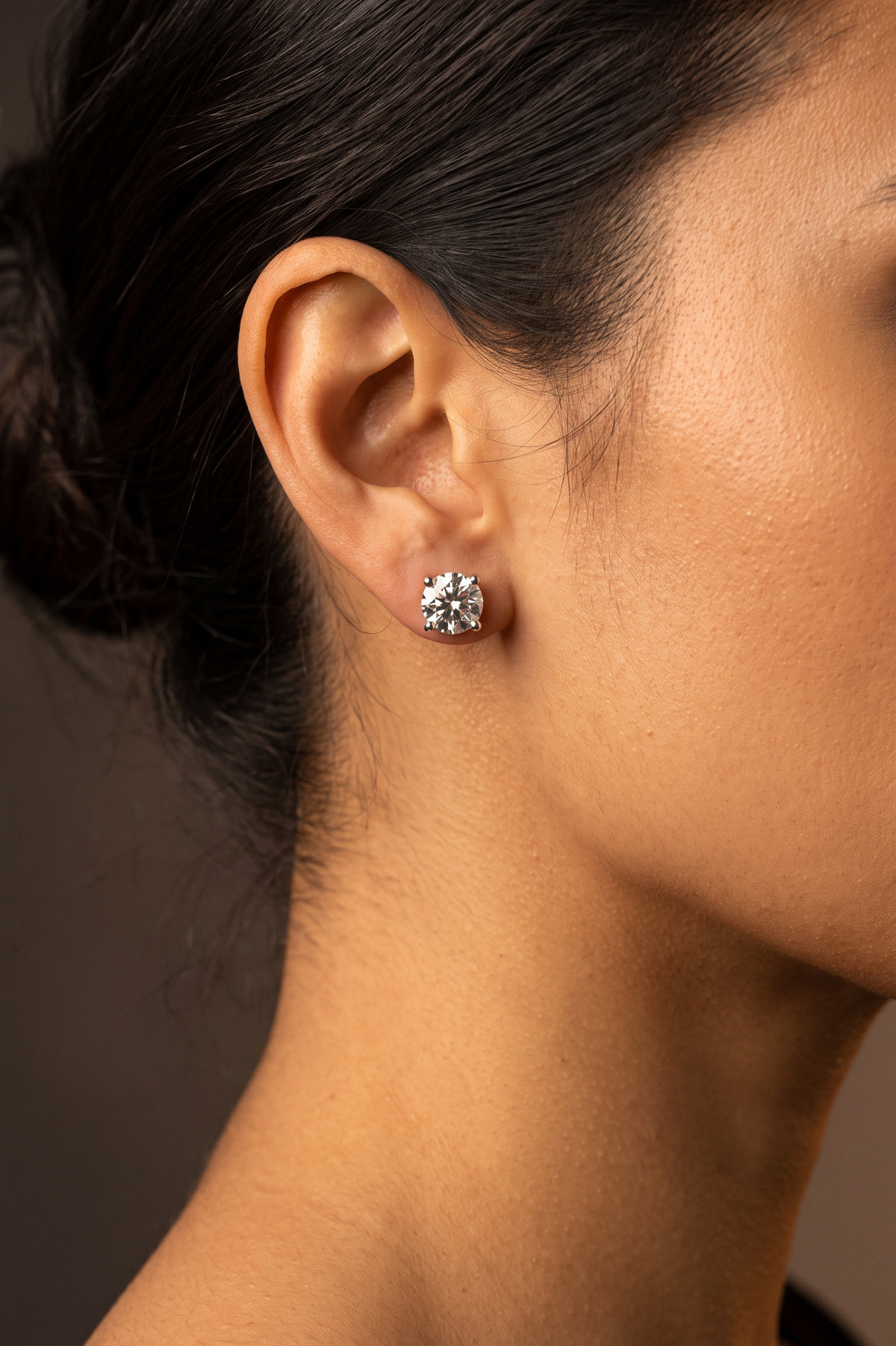 Lab Diamond White Gold 4 ctw Stud Earrings