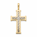 18K Two Tone Gold Cross Pendant