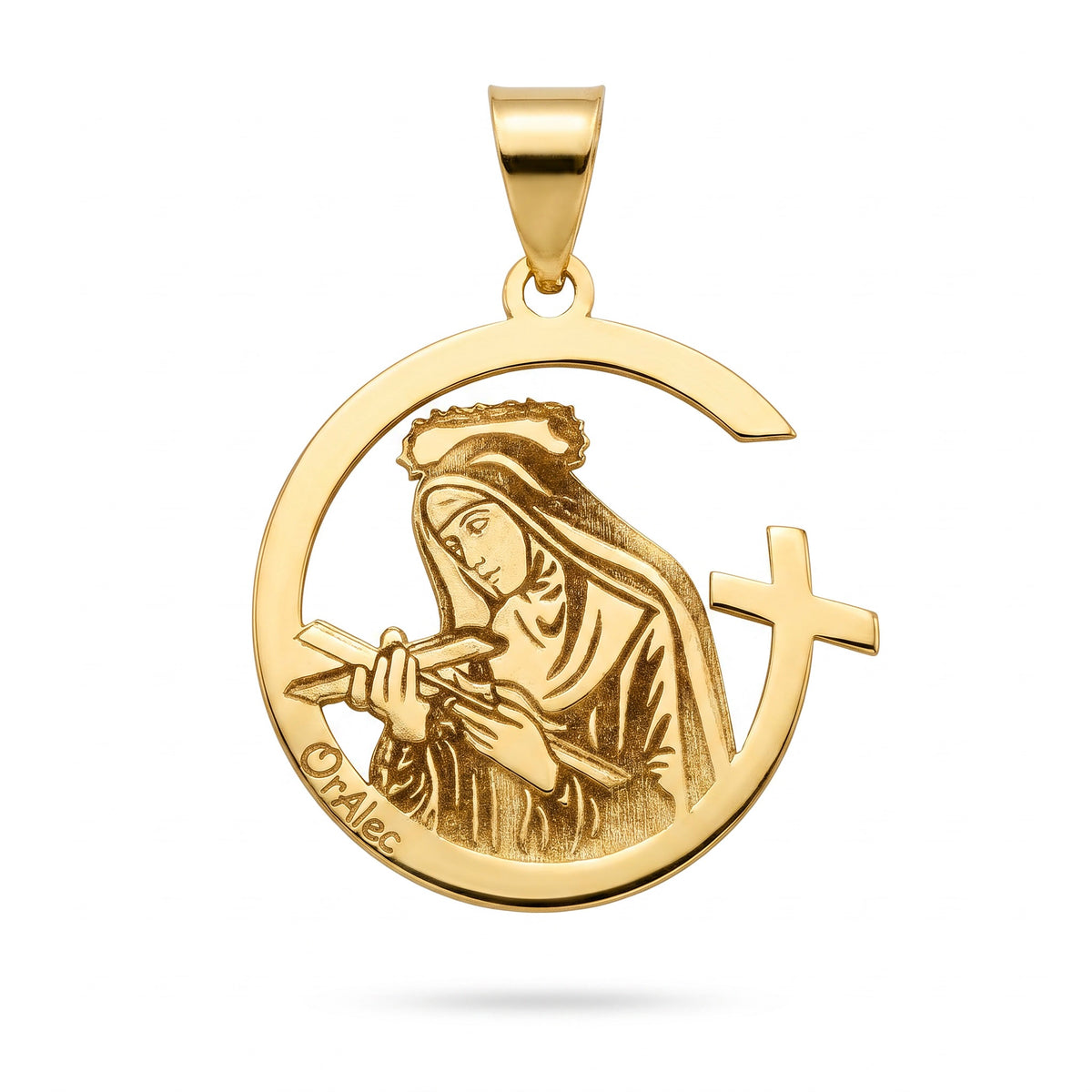 18K Yellow Gold St. Rita Icon Pendant