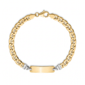 18K Two Tone Gold Baby Plaque Bracelet
