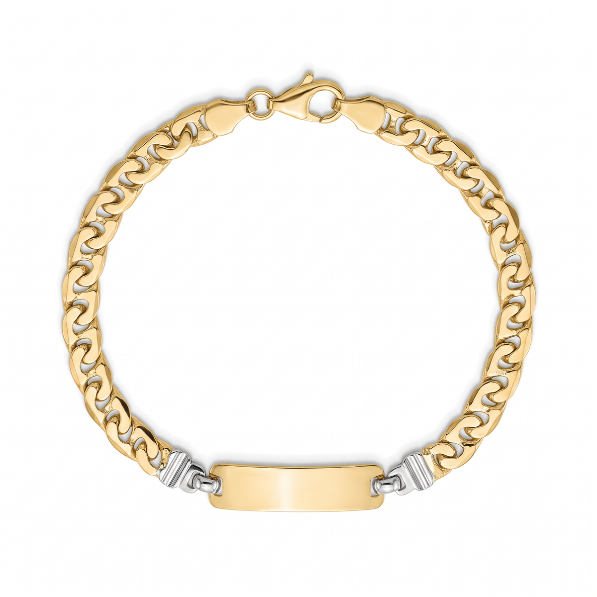 18K Two Tone Gold Baby Plaque Bracelet