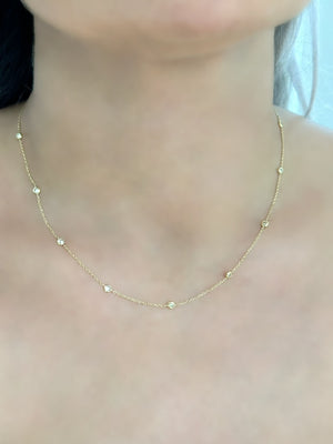 18K Gold CZ Necklace