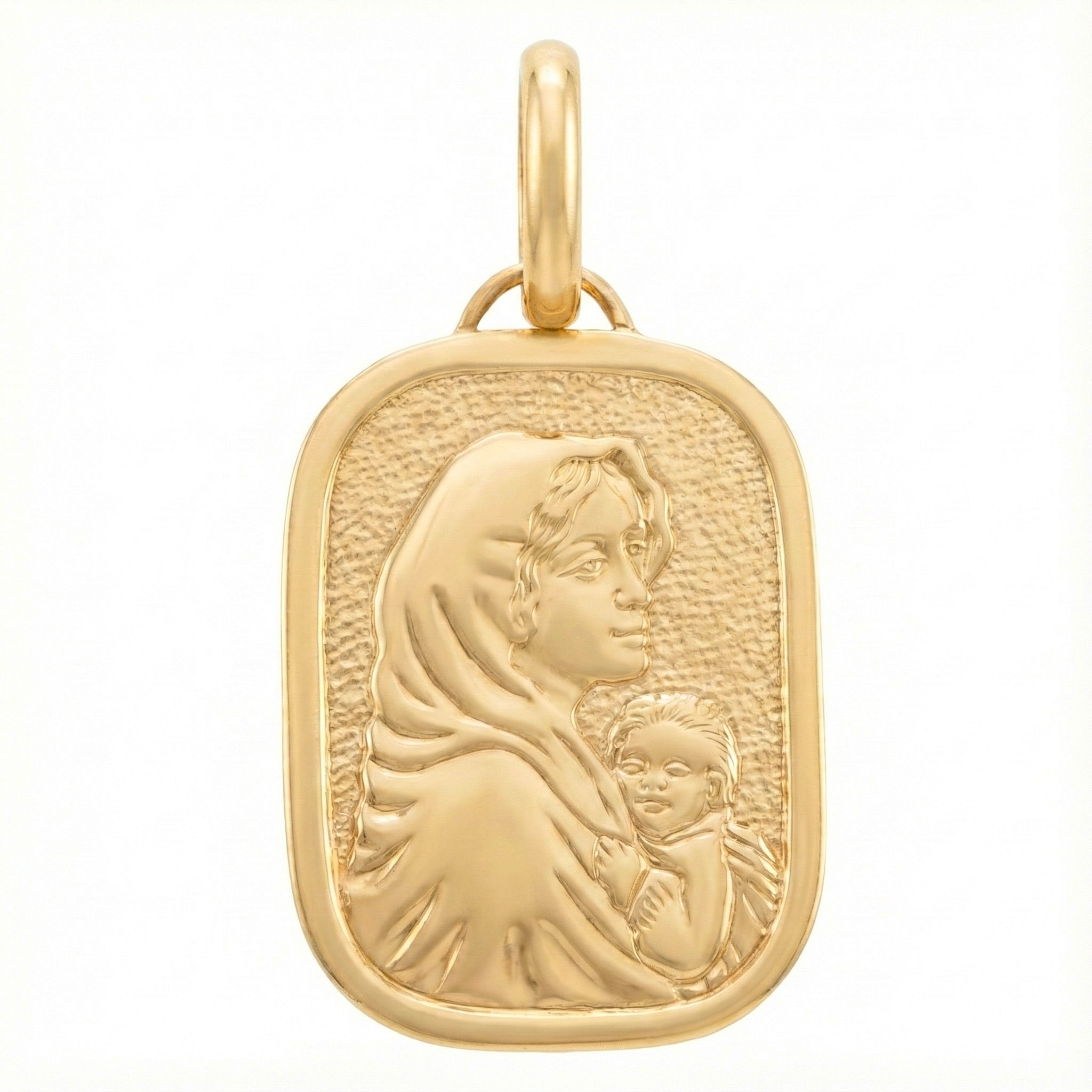 18K Yellow Gold Pendant St. Mary & Jesus Icon Pendant