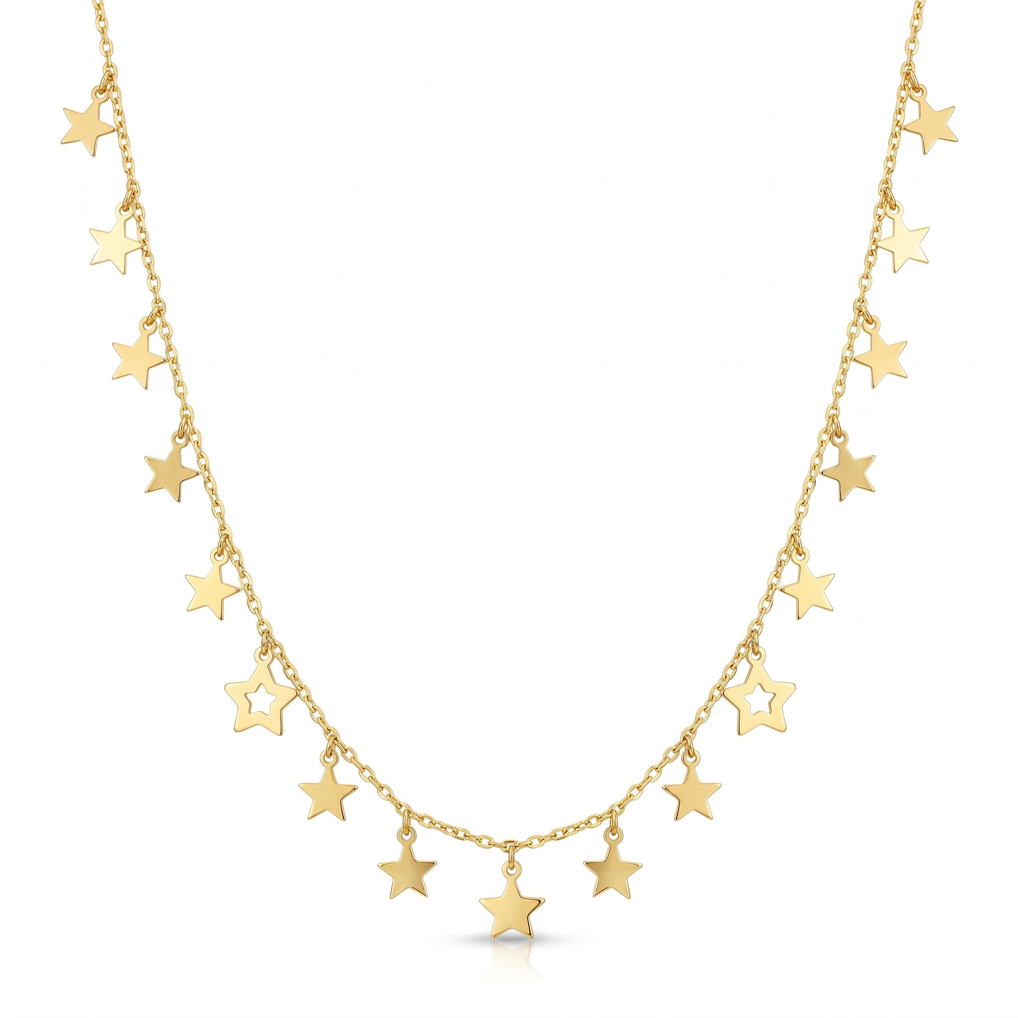 18K Yellow Gold Star Necklace