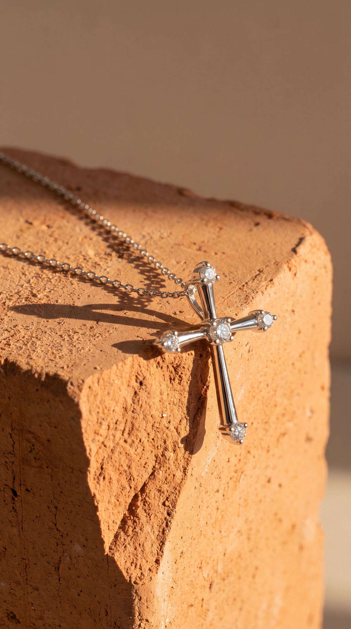 Diamond White Gold Cross Necklace