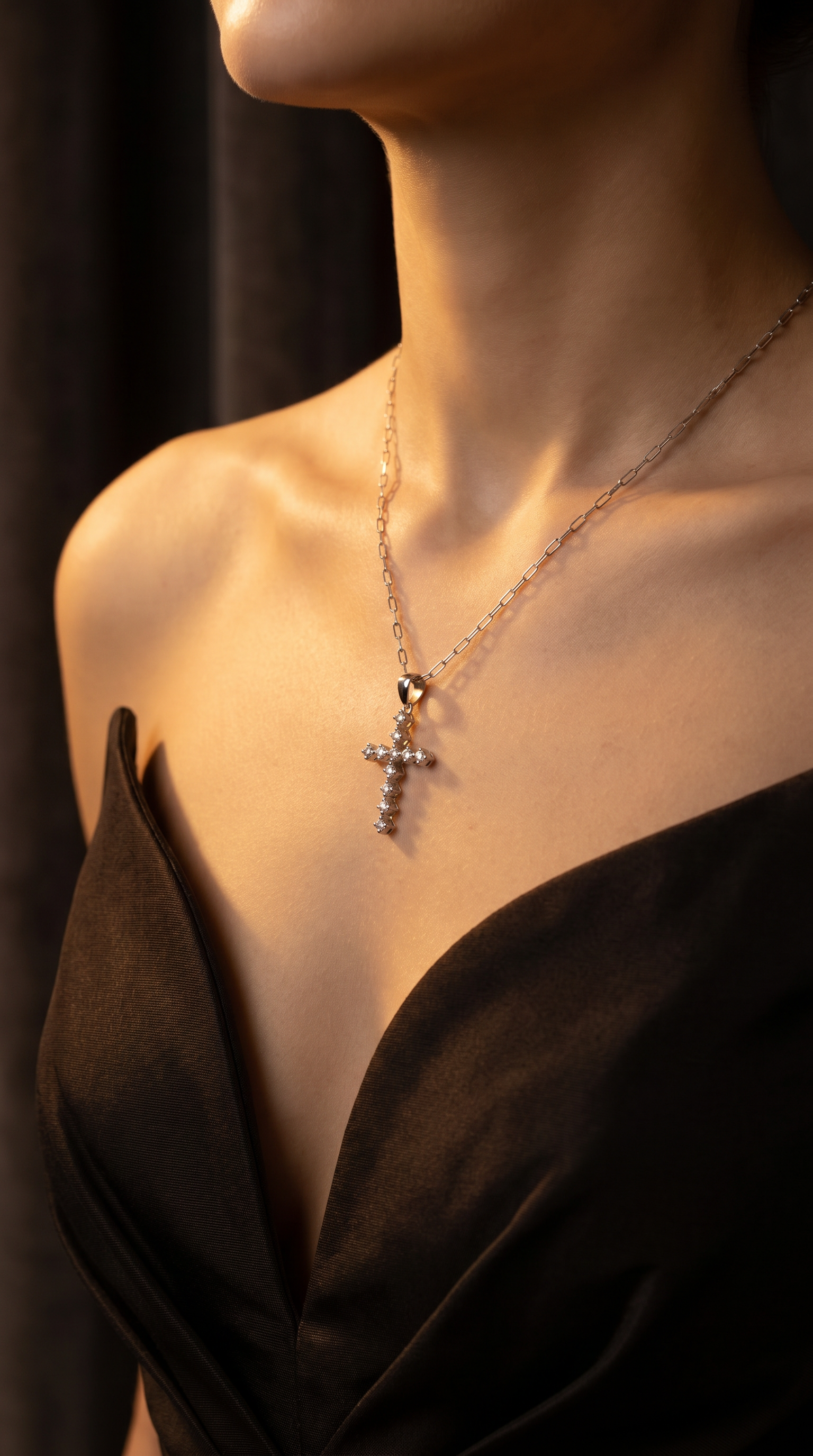 Diamond White Gold Cross Pendant