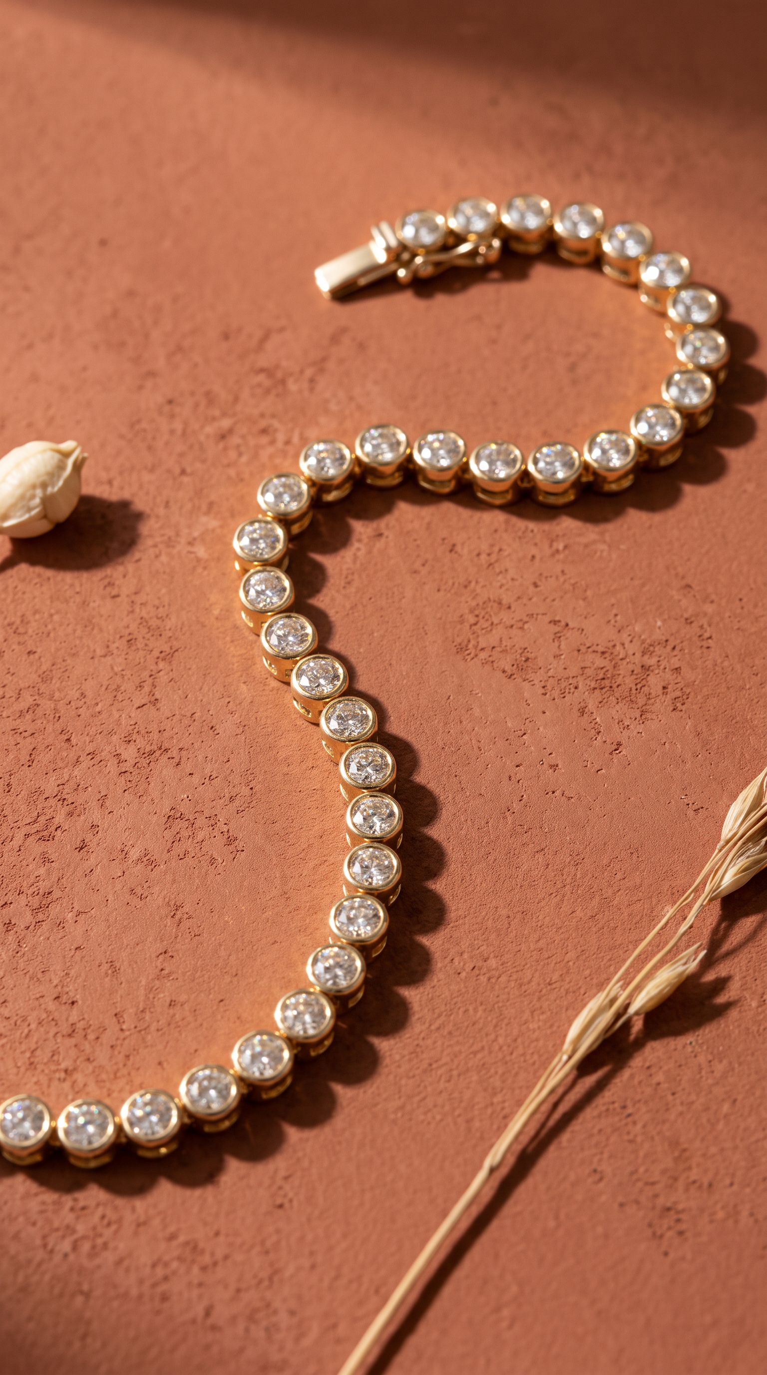 Diamond Yellow Gold Bezel Tennis Bracelet