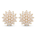 18K Yellow Gold White Pearls Stud Earring