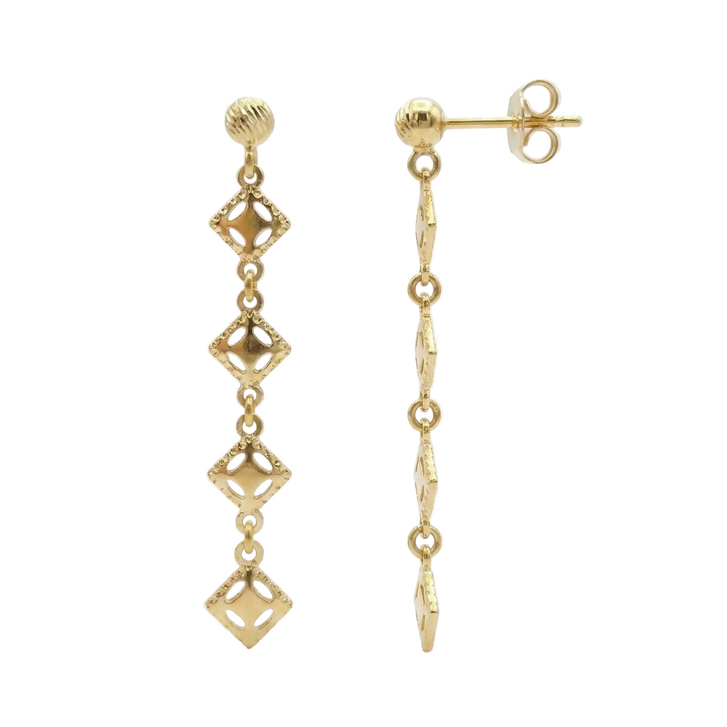 18K Yellow Gold Dangle Earrings