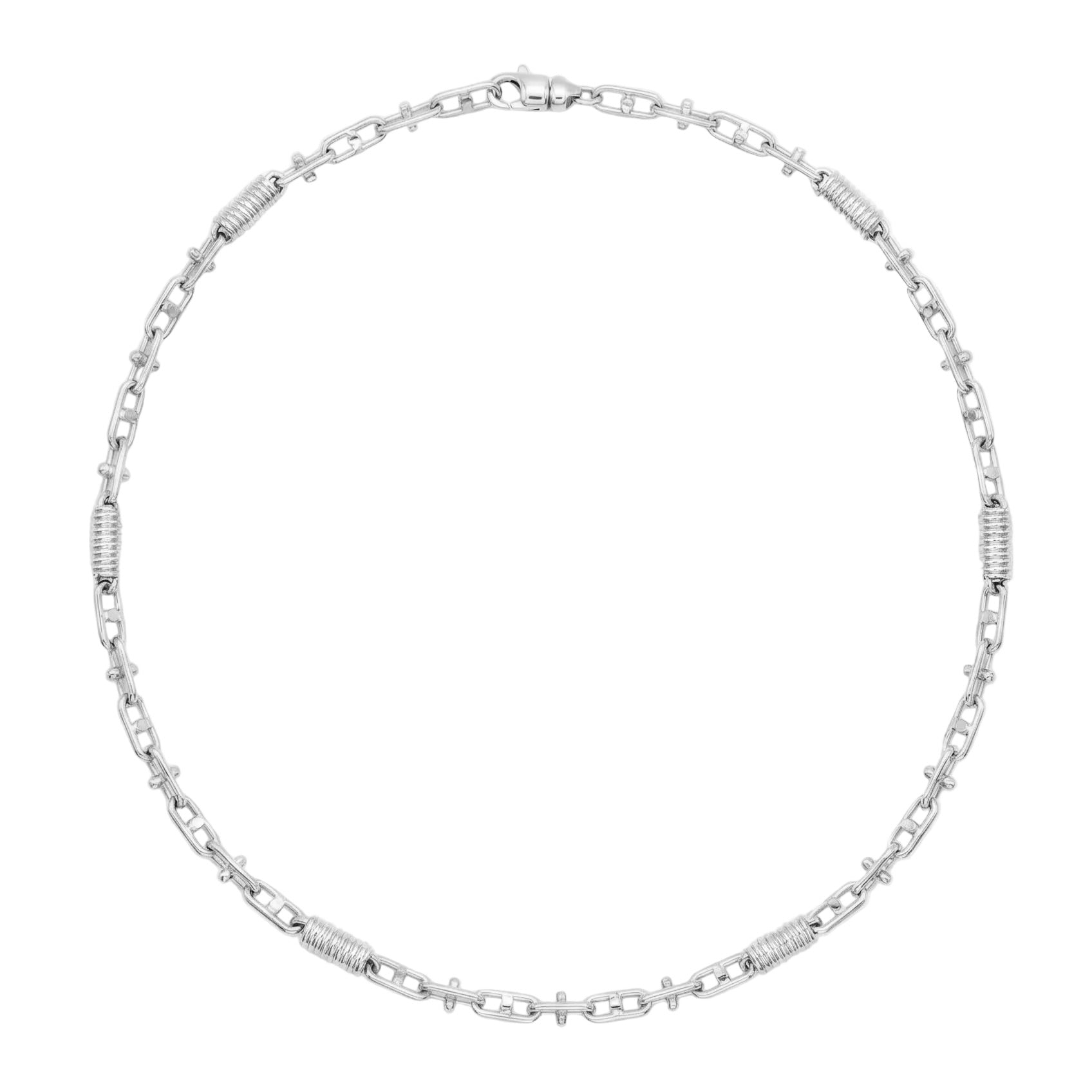 Men 18K White Gold Chain Necklace