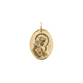 18K Yellow Gold St. Mary Icon Pendant