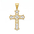 18K Two Tone Gold Cross Pendant