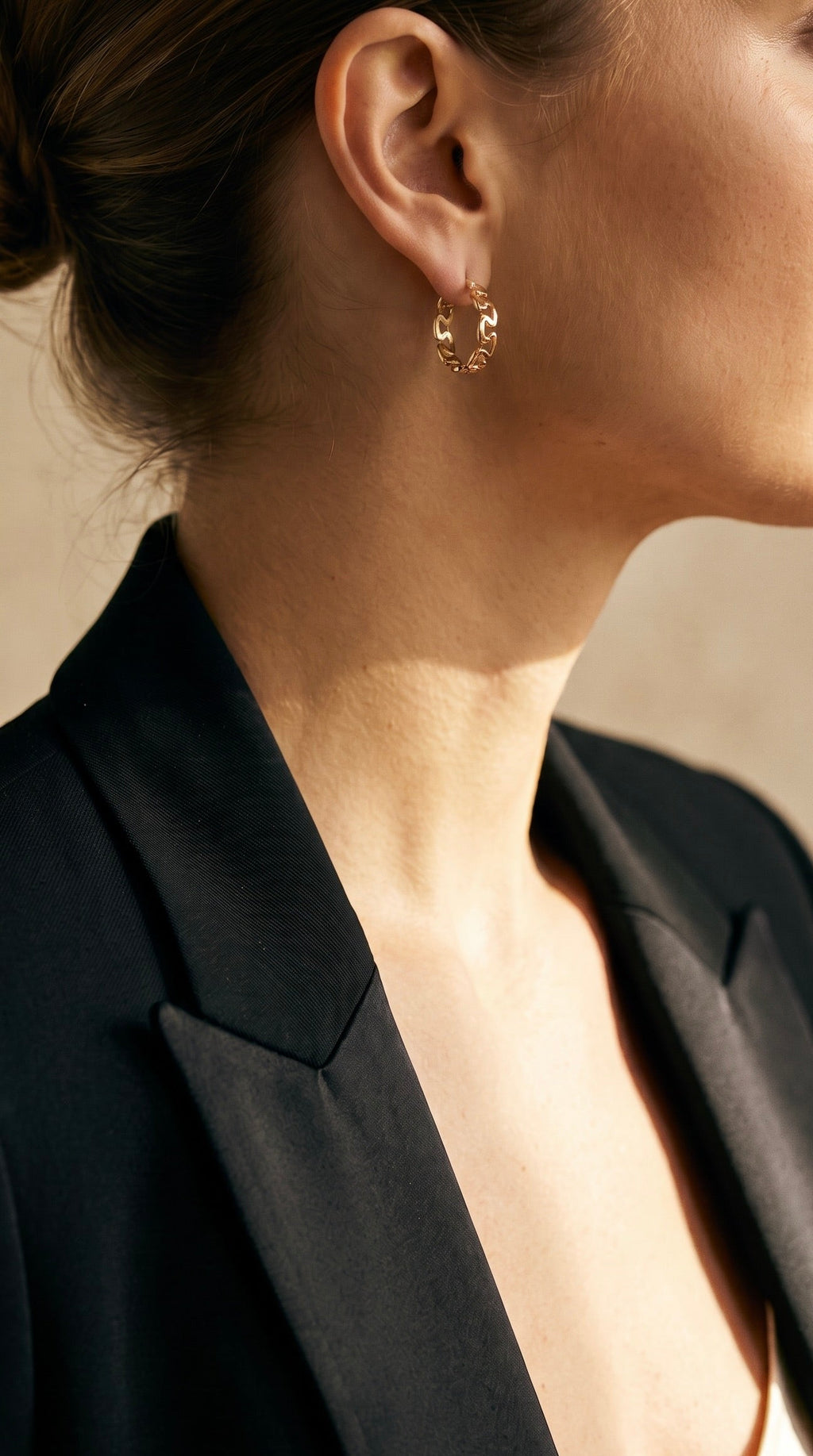 18K Yellow Gold Circle Hoop Earrings