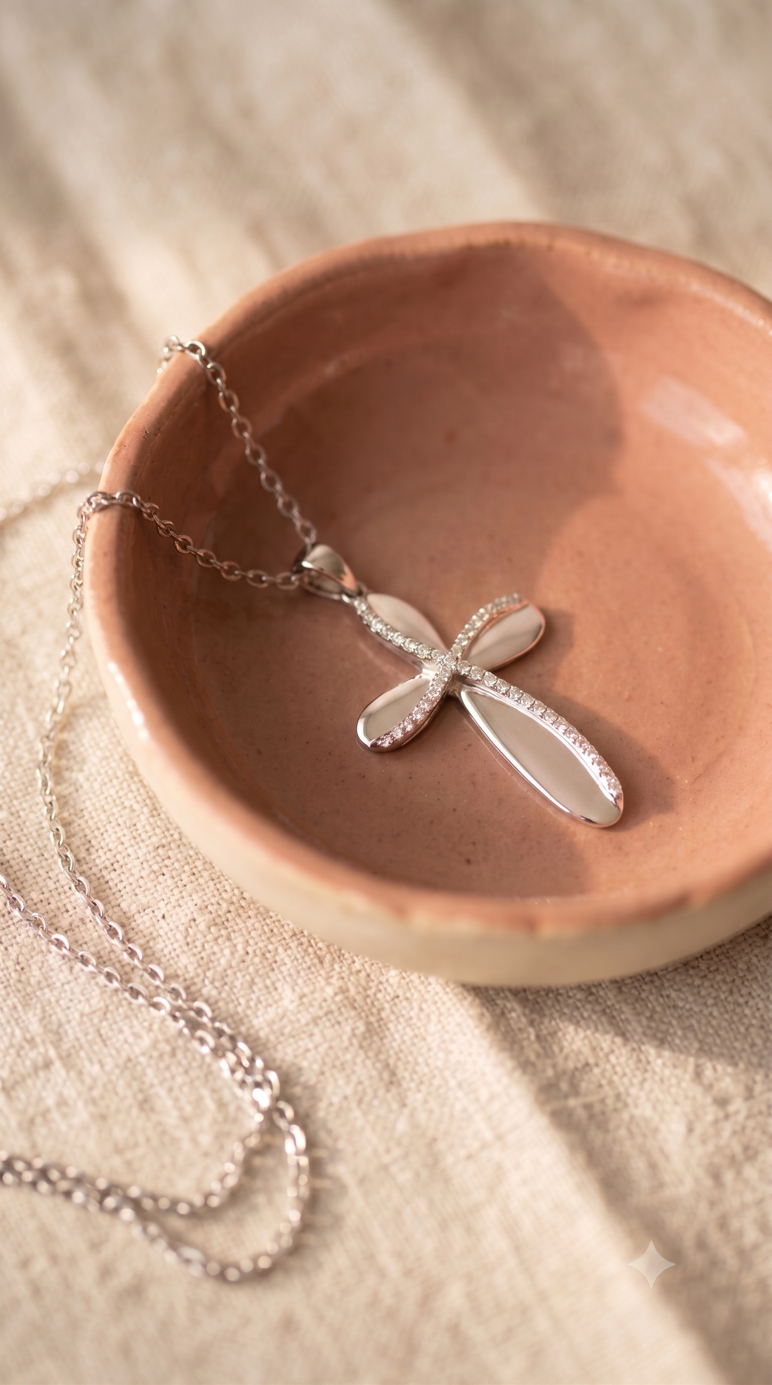 Diamond White Gold Cross Necklace