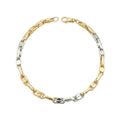 Men 18K Two Tone Gold Chain Bracelet