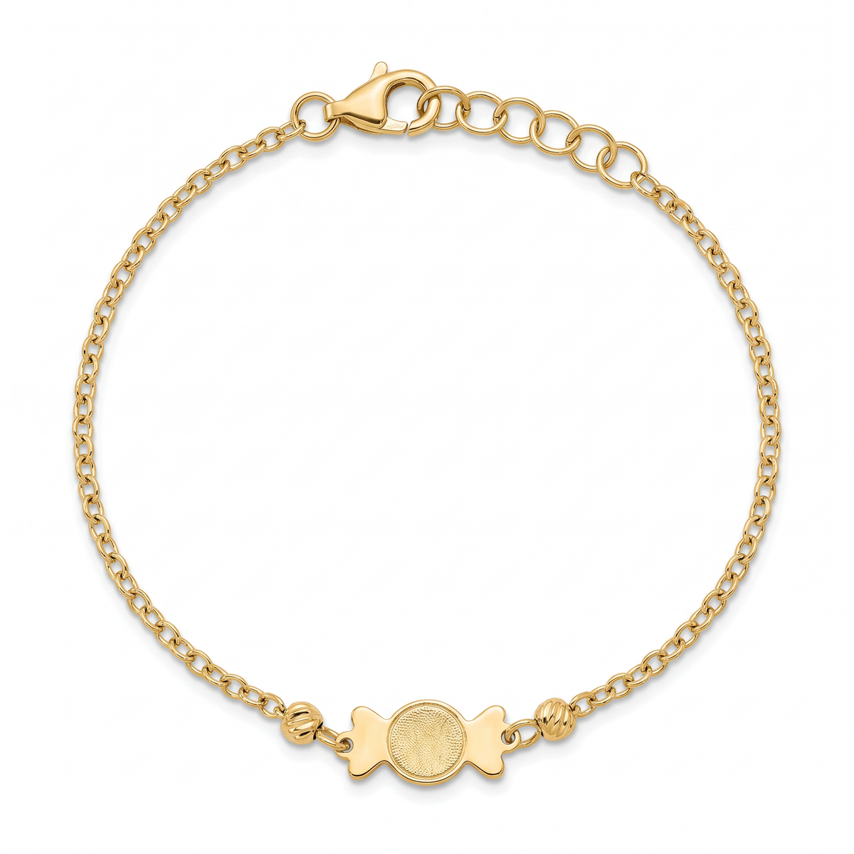 18K Yellow Gold Beaded Motif Baby Bracelet