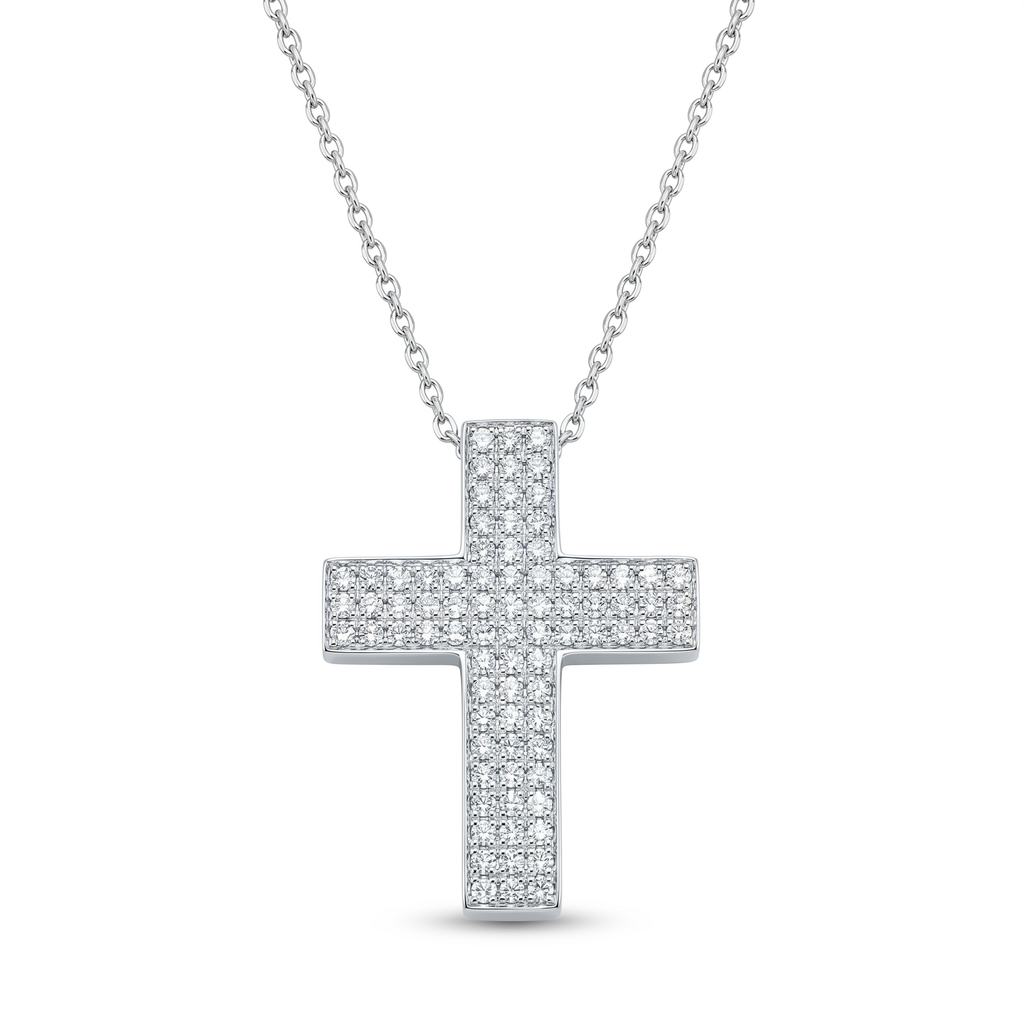 Diamond White Gold Cross Necklace