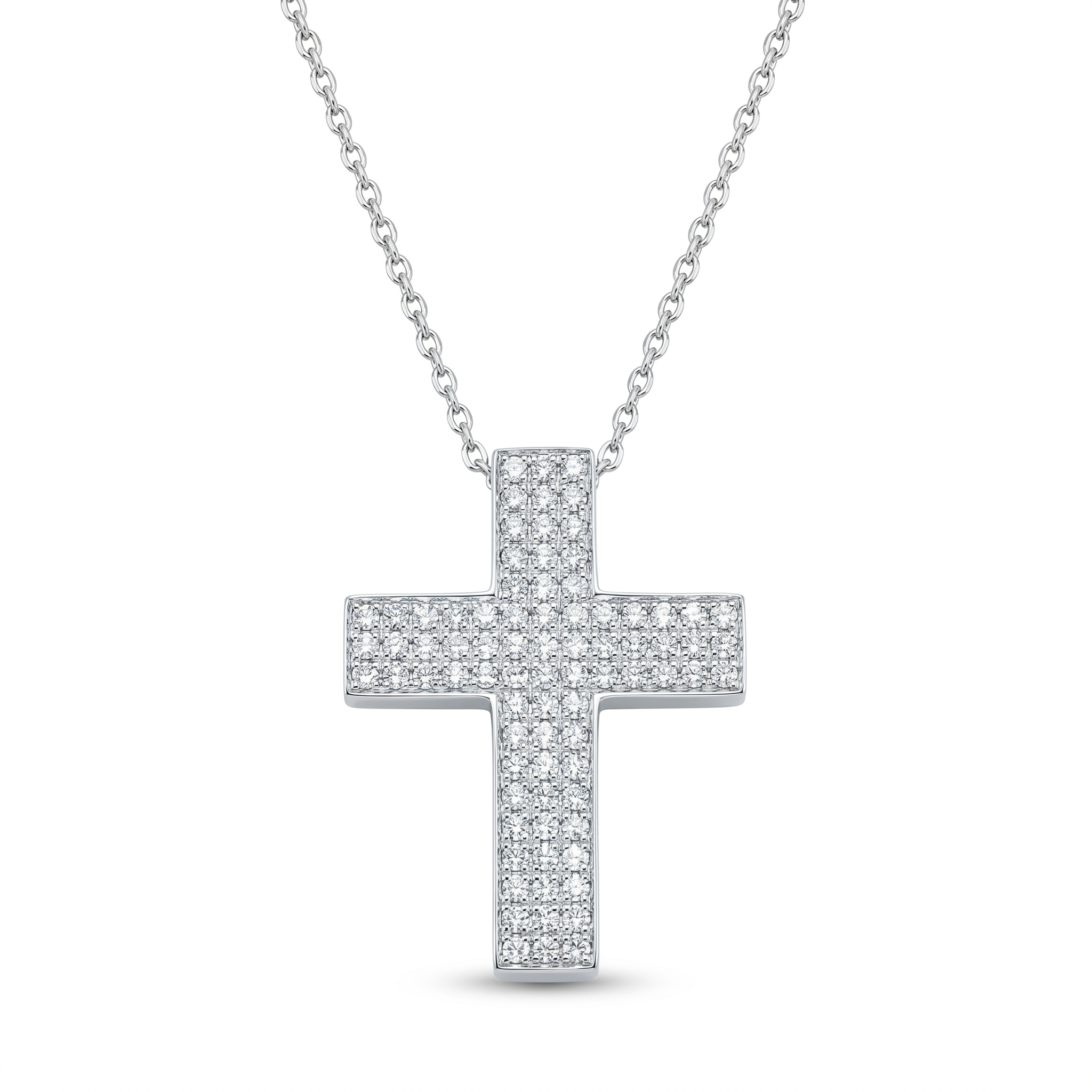 Diamond White Gold Cross Necklace