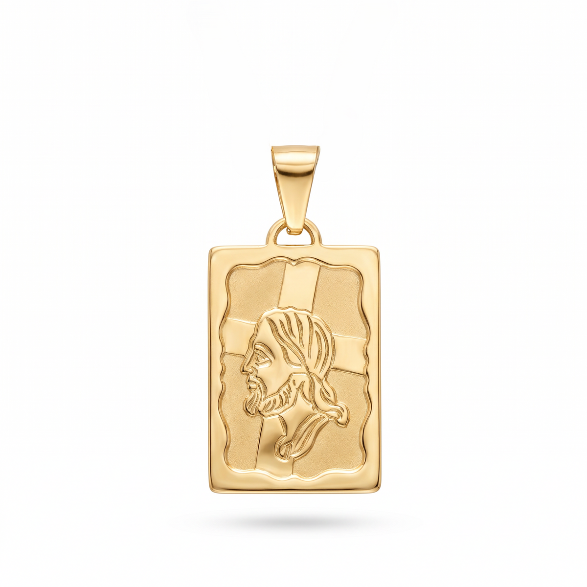 18K Yellow Gold Jesus Icon Pendant