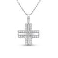 Diamond White Gold Cross Necklace