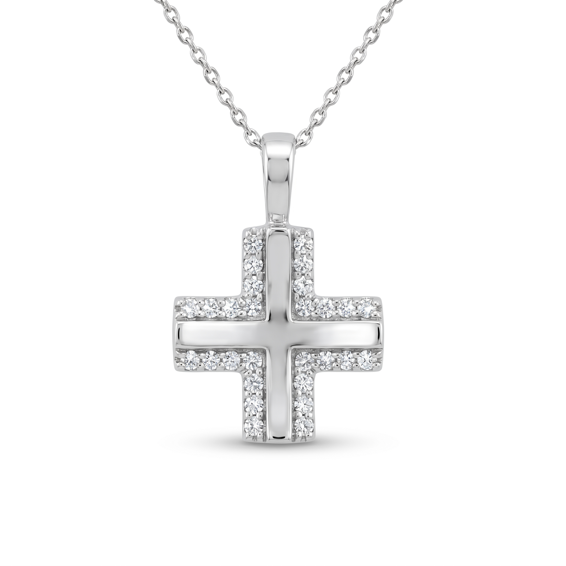 Diamond White Gold Cross Necklace