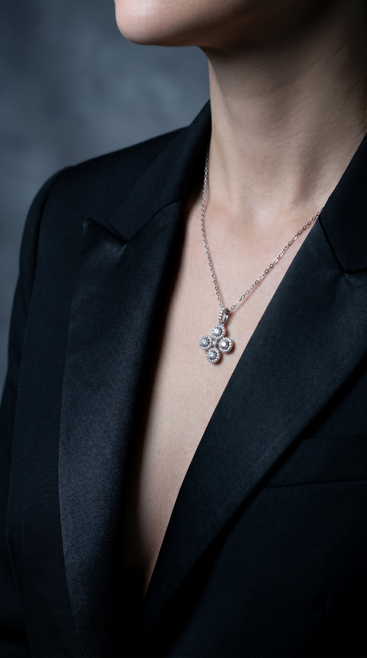 Diamond White Gold Cross Necklace