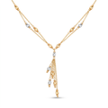 18K Two Tone Gold Dangle Necklace