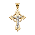 18K Two Tone Gold Crucifix Pendant