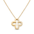 Diamond Yellow Gold Clover Necklace